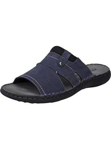 Josef Seibel Herren Pantoletten Vincent 07, Männer Slipper,Weite G (Normal),Sommerschuhe,sommerclogs,Sandalen,Mules,Blau (Jeans-Kombi),43 EU von Josef Seibel