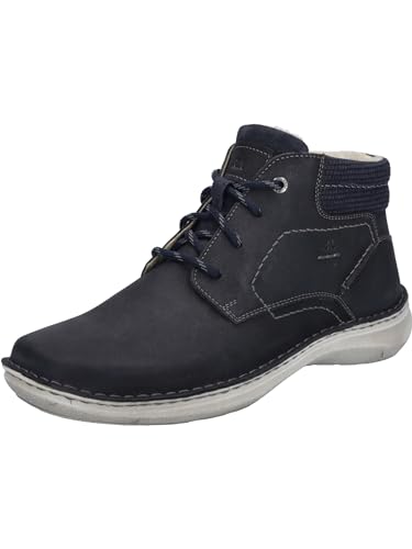 Josef Seibel Herren Schnürstiefeletten New Anvers 09,Weite K (Extra weit),Wechselfußbett,Winterschuhe,Boots,dunkelblau-Kombi,47 EU von Josef Seibel