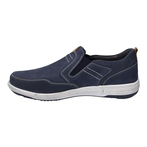 Josef Seibel Herren Slipper Enrico 04,Weite G (Normal),Wechselfußbett,Slip-ons,freitzeitschuhe,offener einschlupf,blau-Kombi,39 EU von Josef Seibel