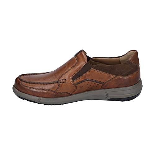 Josef Seibel Herren Slipper Enrico 19,Weite G (Normal),Wechselfußbett,Loafer,Slip-ons,freitzeitschuhe,Mokassins,Braun (Cognac-Kombi),45 EU von Josef Seibel