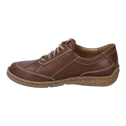 Josef Seibel Damen Low-Top Sneaker Neele 54,Weite G (Normal),Wechselfußbett,schnürschuhe,schnürer,Halbschuhe,Braun (Brandy-Kombi),36 EU von Josef Seibel