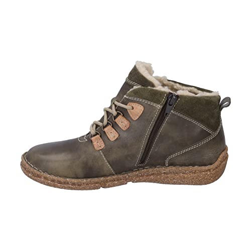 Josef Seibel Damen Schnürstiefeletten Neele 57,Weite G (Normal),Wechselfußbett,Kurzstiefel,uebergangsschuhe,Grün (moos-Kombi),44 EU von Josef Seibel