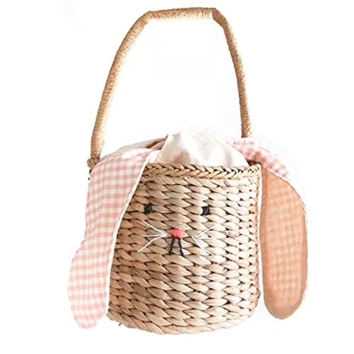 Joselin Rattan Beutel Tasche für Kinder & Erwachsene, Strand Stroh Sack, Schulter Korb Tasche, Handtasche mit Hasen Ohren Joselin Rattan Beutel Tasche für Kinder & Erwachsene, Strand Stroh Sack, Schulter Korb Tasche, Handtasche mit Hasen Ohren von Joselin