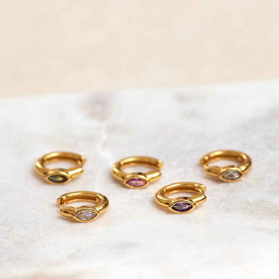 Bunte Creolen in Verschiedenen Farben Gold von Josemma