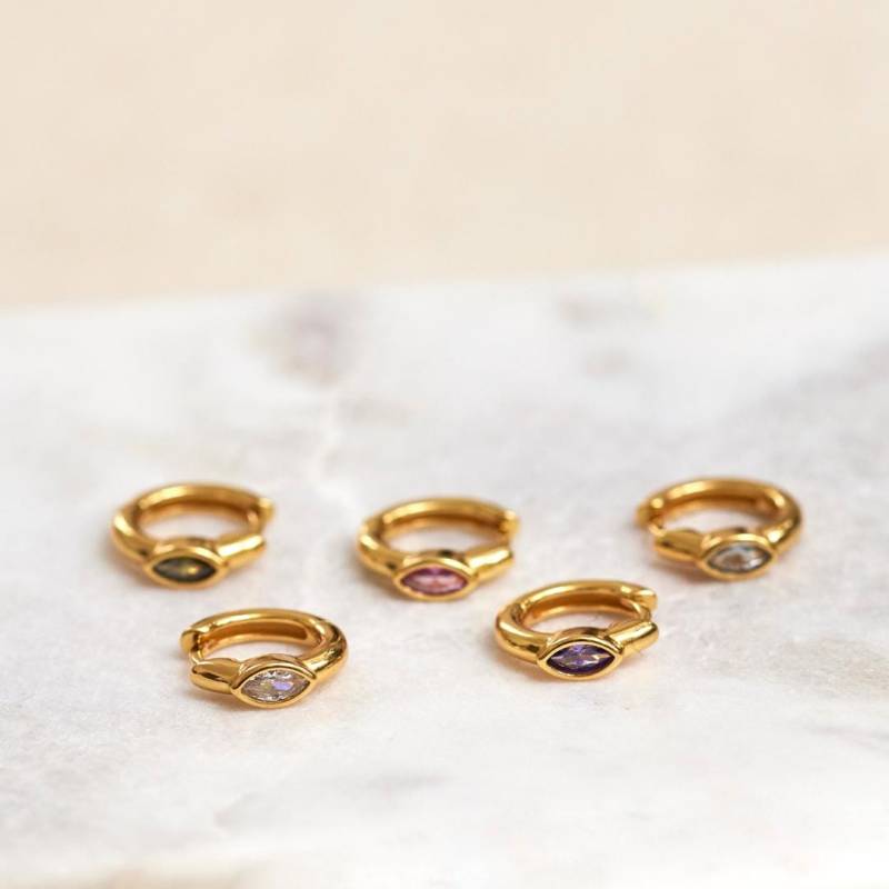 Bunte Creolen in Verschiedenen Farben Gold von Josemma