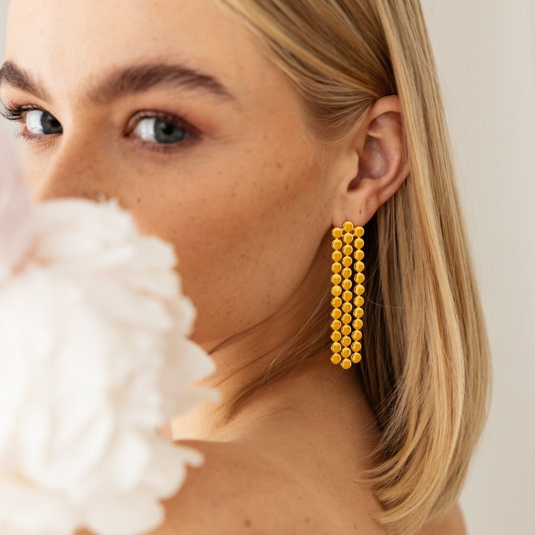 Lange Statementohrringe Gold Silber von Josemma