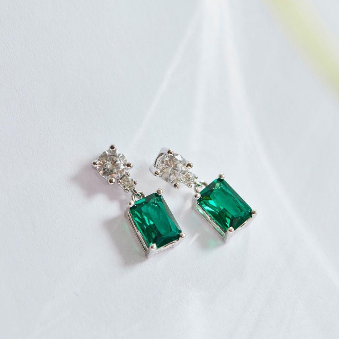 Ohrringe Grün Silber Bunte Ohrstecker von Josemma