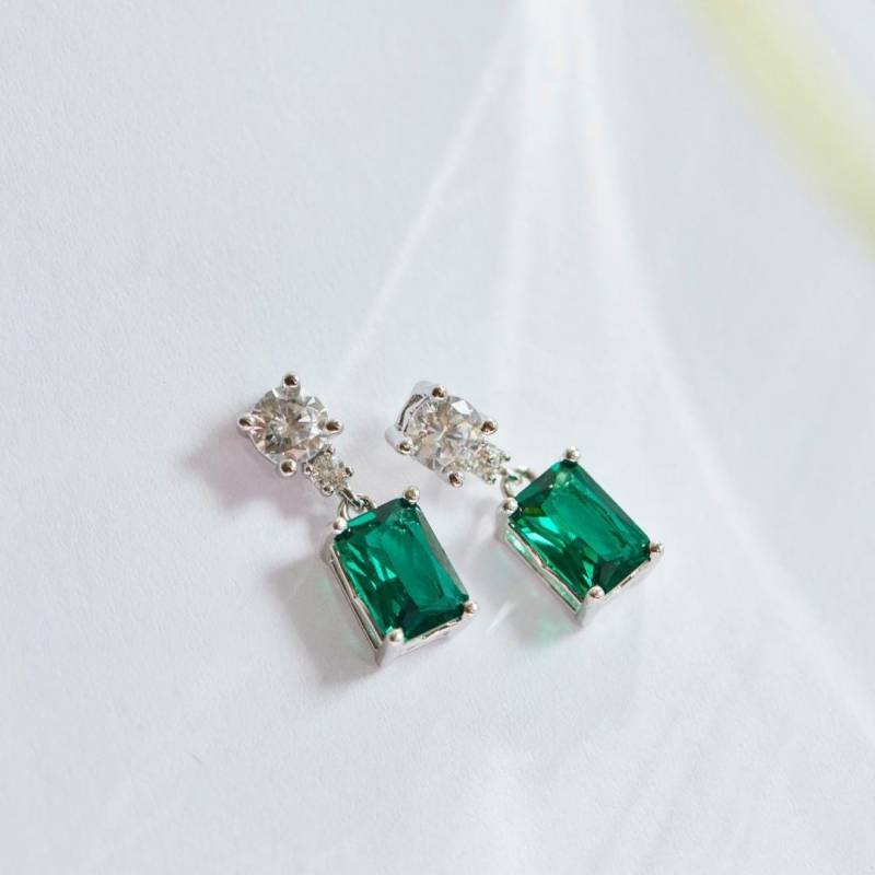 Ohrringe Grün Silber Bunte Ohrstecker von Josemma