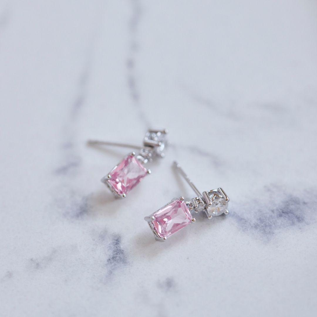 Ohrringe Rosa Gold Silber Bunte Ohrstecker von Josemma