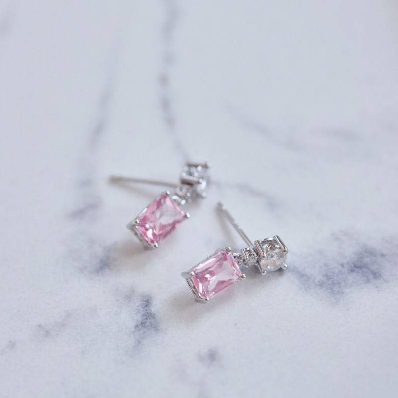 Ohrringe Rosa Gold Silber Bunte Ohrstecker von Josemma