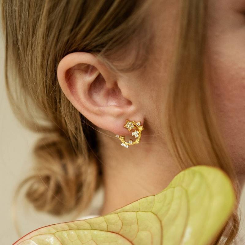 Vergoldete Runde Sternen Ohrringe von Josemma