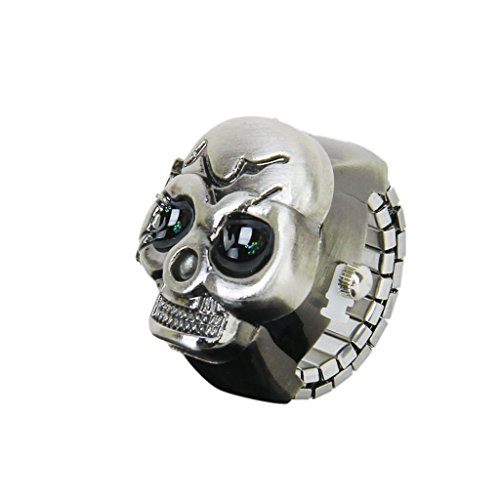 Josenidny Flip-Up Schaedeldecke Fingerring Uhr Dehnbar Uhrenarmband Fuer Unisex - Batterie Lieferumfang enthalten, ideal Fuer Liebhaber Josenidny Flip-Up Schaedeldecke Fingerring Uhr Dehnbar Uhrenarmband Fuer Unisex - Batterie Lieferumfang enthalten, ideal Fuer Liebhaber von Josenidny