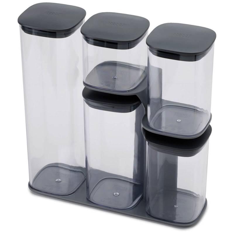 Joseph Joseph Podium 5-Piece Storage Jar Set With Stand - Grey von Joseph Joseph