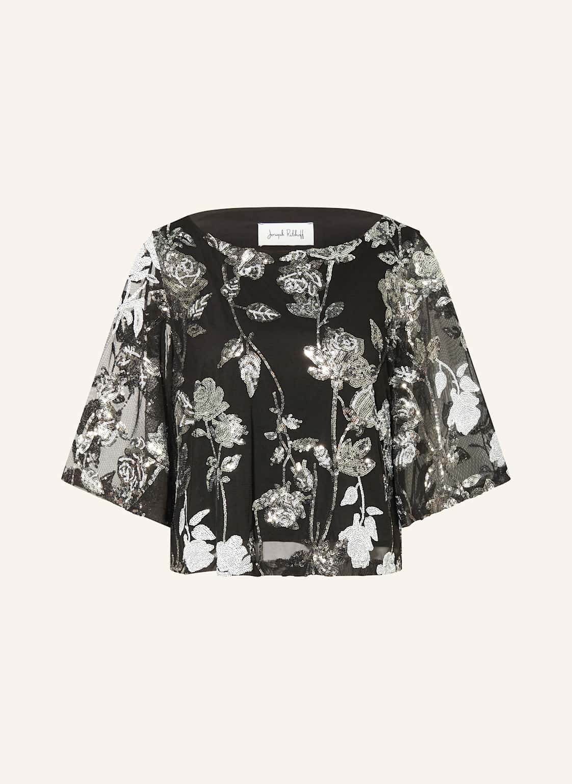 Joseph Ribkoff Blusenshirt Aus Mesh Mit Pailletten Und 3/4-Arm schwarz von Joseph Ribkoff