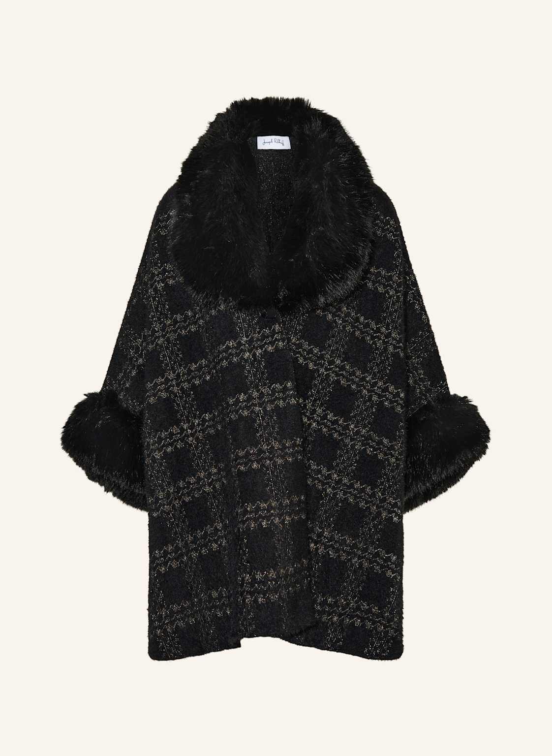 Joseph Ribkoff Cape Mit Kunstfell Und Glitzergarn gold von Joseph Ribkoff