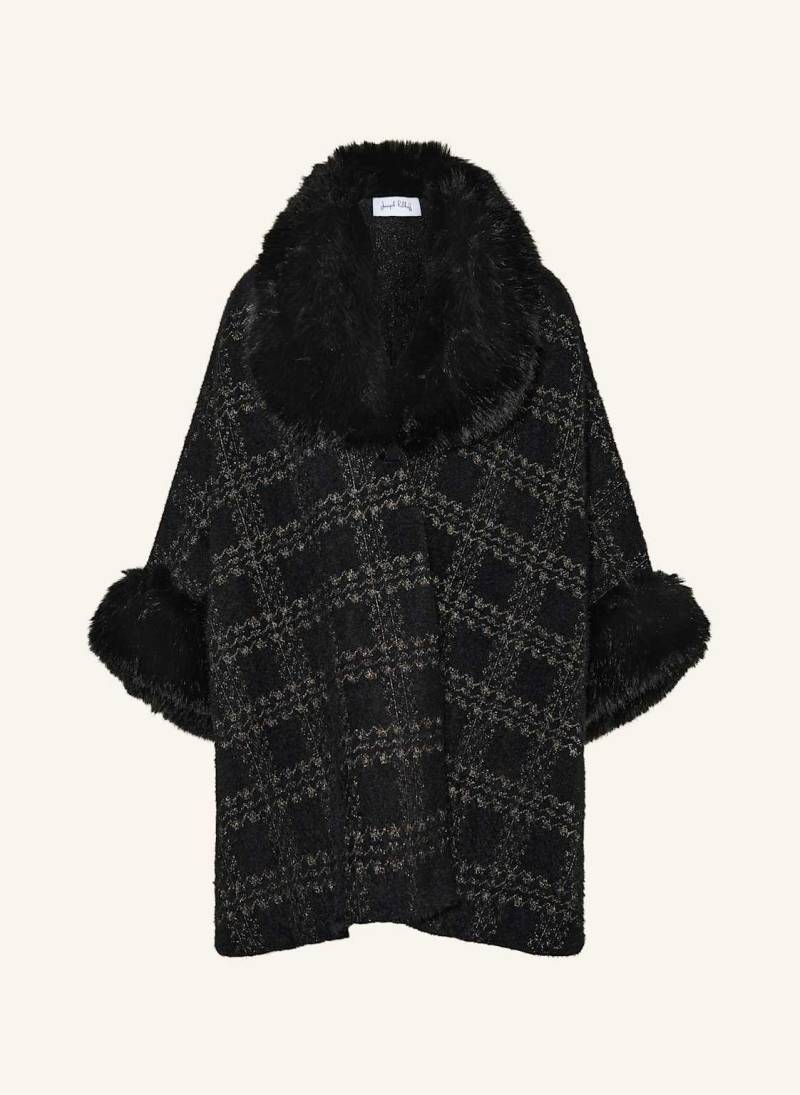Joseph Ribkoff Cape Mit Kunstfell Und Glitzergarn gold von Joseph Ribkoff