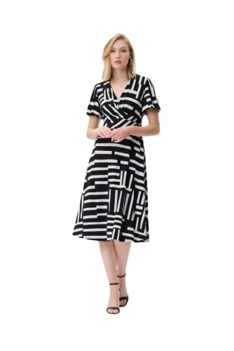 Joseph Ribkoff Dress 231062 | 42 | Black, Beige von Joseph Ribkoff