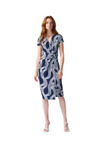 Joseph Ribkoff Dress 242023 | 42 | Navy Blue, White von Joseph Ribkoff