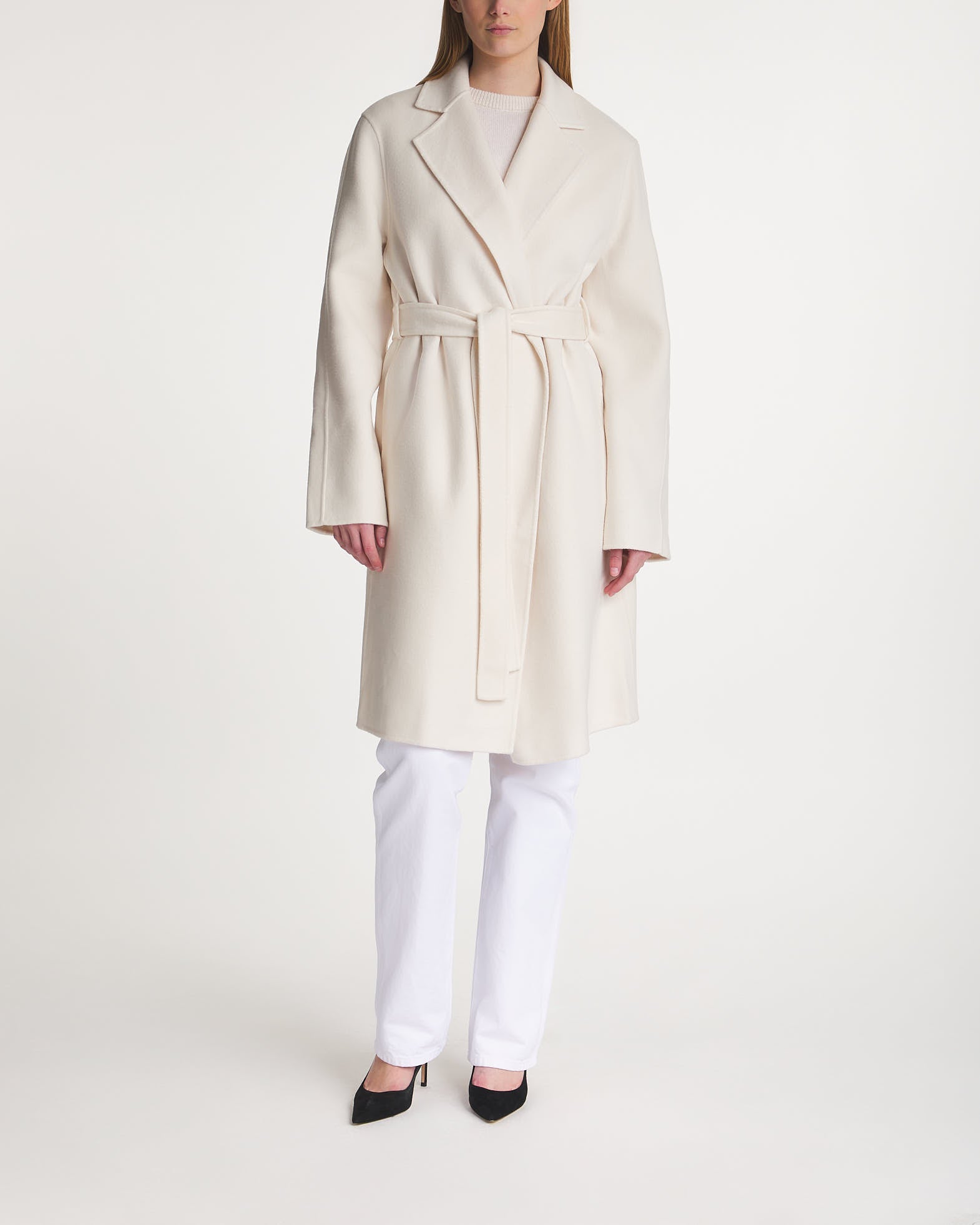 Joseph Coat Cenda Long Dbl Face Cashmere Ivory von Joseph