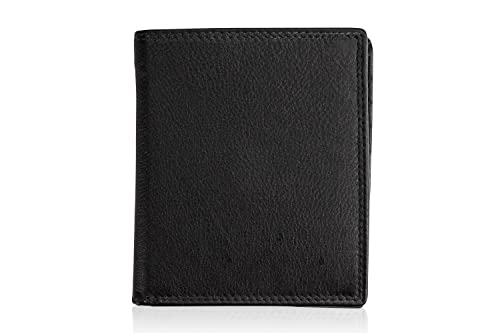 Josephine Osthoff Cards Herren Leder großes Kartenetui Kreditkarte Scheckkarten Damen RFID-Schutz Ausweistasche Slim Wallet mit Geheimfach (916), Farbe:Schwarz von Josephine Osthoff Handtaschen-Manufaktur