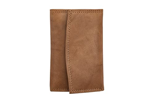 Josephine Osthoff - Schlüsseltui RING safari Schlüsseltasche Schlüsselmäppchen Schlüsselringetui Mini Münztasche in Leder Echtleder mit Kreditkarten-RFID-Schutz Doppelnaht Geldscheinfach, Farbe:Safari von Josephine Osthoff Handtaschen-Manufaktur