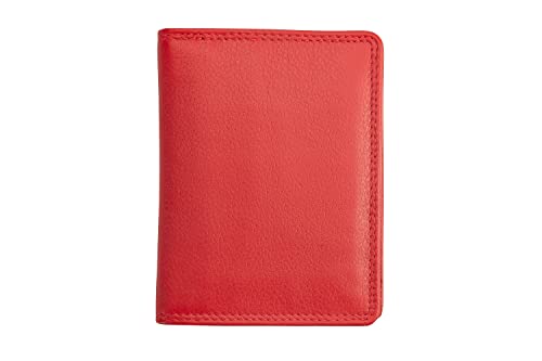 Josephine Osthoff Ausweis-Etui Ausweisetui Personalausweishülle Hochformat Ausweishülle Leder Damen Ausweistasche Herren Passport Cover RFID-Schutz ohne Münzfach (950), Farbe:Kirsche von Josephine Osthoff Handtaschen-Manufaktur