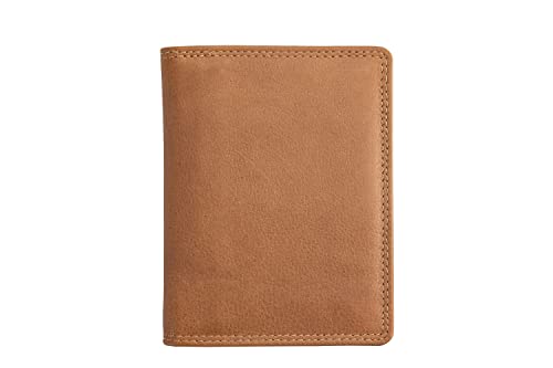 Josephine Osthoff Ausweis-Etui Ausweisetui Personalausweishülle Hochformat Ausweishülle Leder Damen Ausweistasche Herren Passport Cover RFID-Schutz ohne Münzfach (950), Farbe:Safari von Josephine Osthoff Handtaschen-Manufaktur