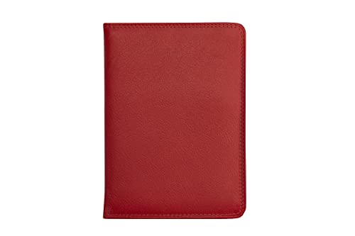 Josephine Osthoff Ausweisetui Reisepasshülle Hochformat Ausweishülle Leder Damen Gross Ausweistasche Herren Passport Cover RFID-Schutz Brieftasche ohne Münzfach (941), Farbe:Kirsche von Josephine Osthoff Handtaschen-Manufaktur