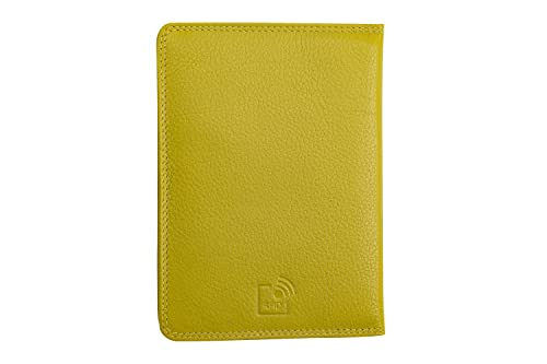 Josephine Osthoff Ausweisetui Reisepasshülle Hochformat Ausweishülle Leder Damen Gross Ausweistasche Herren Passport Cover RFID-Schutz Brieftasche ohne Münzfach (941), Farbe:Limone von Josephine Osthoff Handtaschen-Manufaktur