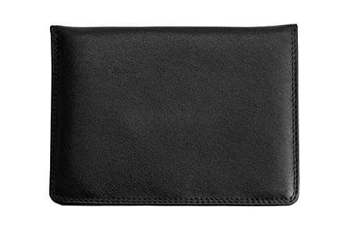 Josephine Osthoff Ausweisetui Reisepasshülle Hochformat Ausweishülle Leder Damen Gross Ausweistasche Herren Passport Cover RFID-Schutz Brieftasche ohne Münzfach (941), Farbe:Schwarz von Josephine Osthoff Handtaschen-Manufaktur