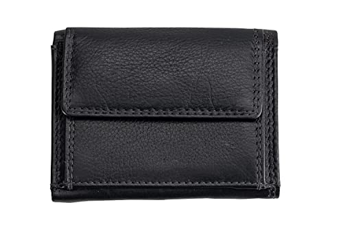 Josephine Osthoff Geldbörse Damen Portemonnaie klein KleinGeldbörse Herren Slim Münzbörse Geldbeutel mit Münzfach echt Leder RFID-Schutz (940), Farbe:Marine von Josephine Osthoff Handtaschen-Manufaktur