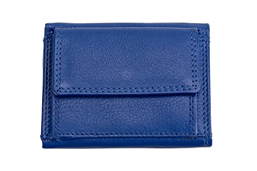 Josephine Osthoff Geldbörse Damen Portemonnaie klein KleinGeldbörse Herren Slim Münzbörse Geldbeutel mit Münzfach echt Leder RFID-Schutz (940), Farbe:Royal von Josephine Osthoff Handtaschen-Manufaktur