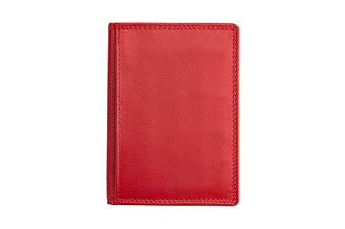 Josephine Osthoff EC-Karten und Ausweisetui Herren Leder Kreditkartenetui Kartenetui Damen RFID-Schutz Slim Wallet Card case mit Geldscheinfach (935), Farbe:Kirsche von Josephine Osthoff Handtaschen-Manufaktur