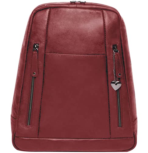 Josephine Osthoff Echt Leder Damen Rucksack mit 3 Tragevarianten Tasche (139), Farbe:Bordeaux von Josephine Osthoff Handtaschen-Manufaktur