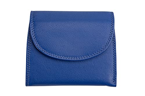 Josephine Osthoff Geldbörse Damen Leder Gross Portemonnaie KleinGeldbörse Herren Kreditkartenetui Münzbörse Geldbeutel mit Münzfach echt Leder RFID-Schutz (910), Farbe:Royal von Josephine Osthoff Handtaschen-Manufaktur