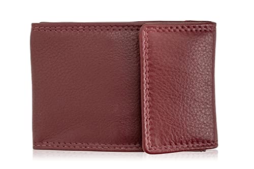 Josephine Osthoff Schlüsseletui Schlüsseltasche Schlüsselmäppchen Mini Münztasche 100% Echtleder RFID-Schutz (966), Farbe:Bordeaux von Josephine Osthoff Handtaschen-Manufaktur