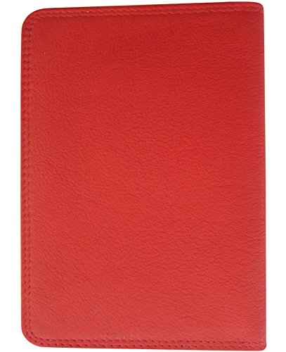 Josephine Osthoff Passport Herren Leder Reisepasshülle Passport Cover Damen RFID-Schutz Ausweistasche Slim Wallet (945), Farbe:Kirsche von Josephine Osthoff Handtaschen-Manufaktur