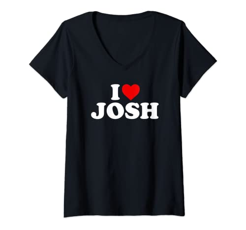 Damen I Love Josh – Herz T-Shirt mit V-Ausschnitt Damen I Love Josh – Herz T-Shirt mit V-Ausschnitt von Josh Gifts