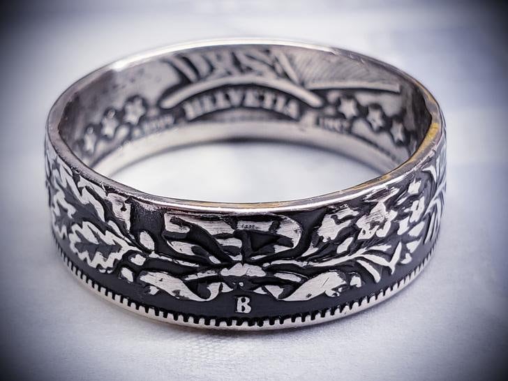 Schweizer 1 Franken Silbermünze Ring - Schweiz von JoshsCoinRings