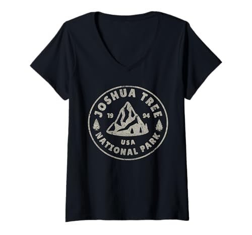 Damen Joshua-Tree-Nationalpark T-Shirt mit V-Ausschnitt Damen Joshua-Tree-Nationalpark T-Shirt mit V-Ausschnitt von Joshua Tree National Park California USA Outdoor