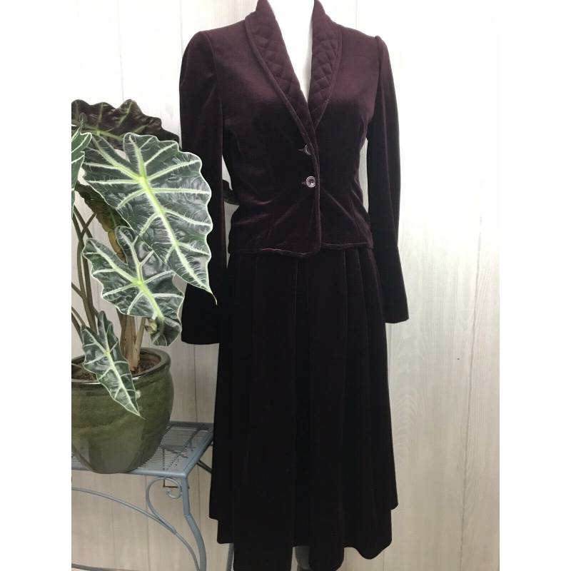 Vintage Velour Anzug Set Jacke Und Rock Union Label Zweiteiler Butte Größe Small von JoshuaTreeGoods