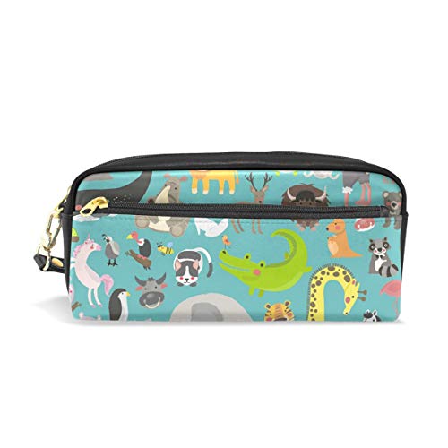 Kosmetiktasche aus PU-Leder, Cartoon-Tiere, Reise-Kosmetiktasche, Clutch, Kosmetik- und Toilettenartikel-Organizer-Tasche für Damen von Josid