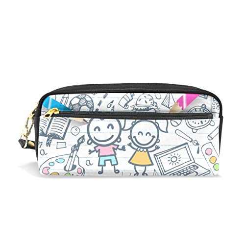 Kosmetiktasche aus PU-Leder mit Cartoon-Aufdruck für die Schule, Make-up, Clutch, Kosmetik- und Toilettenartikel-Organizer-Tasche für Damen von Josid