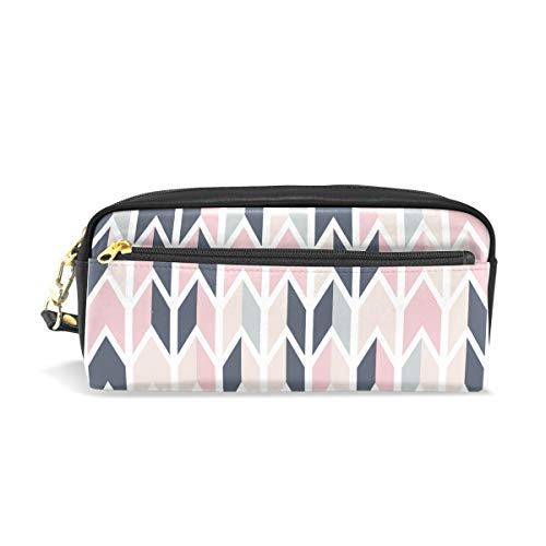 Reise-Kosmetiktasche aus PU-Leder, geometrisches Pfeilmuster, Zickzack-Linien, Make-up-Tasche, Clutch, Kosmetik- und Toilettenartikel-Organizer-Tasche für Damen von Josid