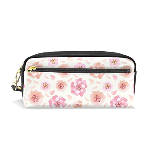 Reise-Kosmetiktasche aus PU-Leder mit Sakura-Blumenmuster, Make-up-Tasche, Kosmetik- und Toilettenartikel-Organizer-Tasche für Damen von Josid