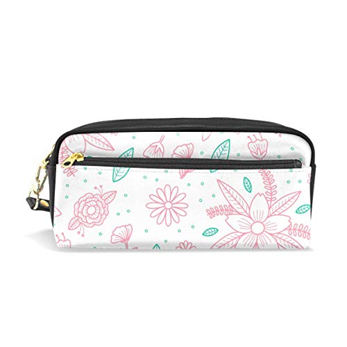 Reise-Kosmetiktasche aus PU-Leder mit rosa Blumenblüten für Make-up, Clutch, Kosmetik- und Toilettenartikel-Organizer-Tasche für Damen von Josid