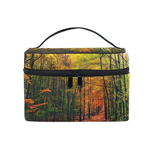 Reise-Make-up-Tasche, tragbar, Herbstwald, Kosmetiktasche, praktischer Kulturbeutel, Organizer für Damen, Mädchen von Josid