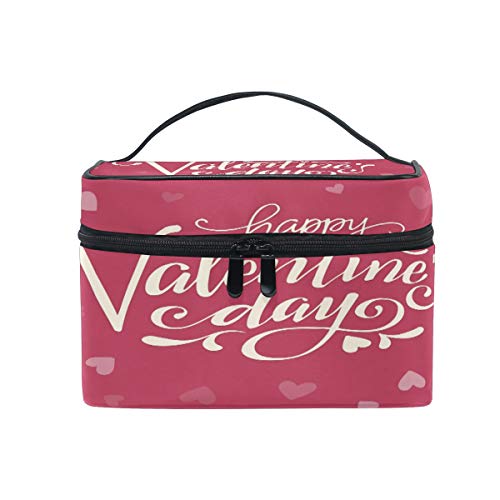 Reise-Make-up-Tasche, tragbar, mit rotem Hintergrund, Kosmetiktasche, praktischer Kulturbeutel, Organizer für Damen und Mädchen von Josid