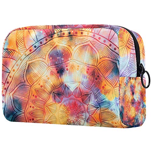 Abstrakte Mandala-Aquarell-Make-up-Tasche, leicht, tragbar, Kosmetiktasche für Damen, Reiseaufbewahrung, Kulturbeutel, Organizer, Outdoor, für Mädchen und Damen von Josidd