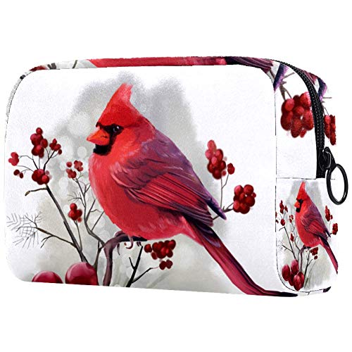 Bird Cardinal Make-up-Tasche, sitzend auf Ast, leicht, tragbar, Kosmetiktasche für Damen, Reiseaufbewahrung, Kulturbeutel, Organizer, Outdoor, für Mädchen und Damen von Josidd
